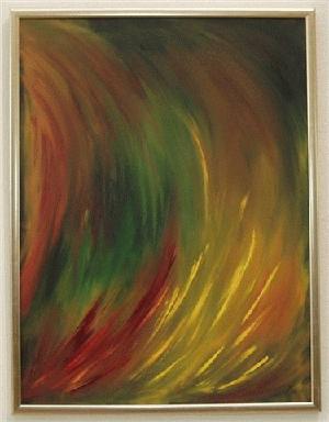 Abstrakte flammer malet af Lisbeth Foli